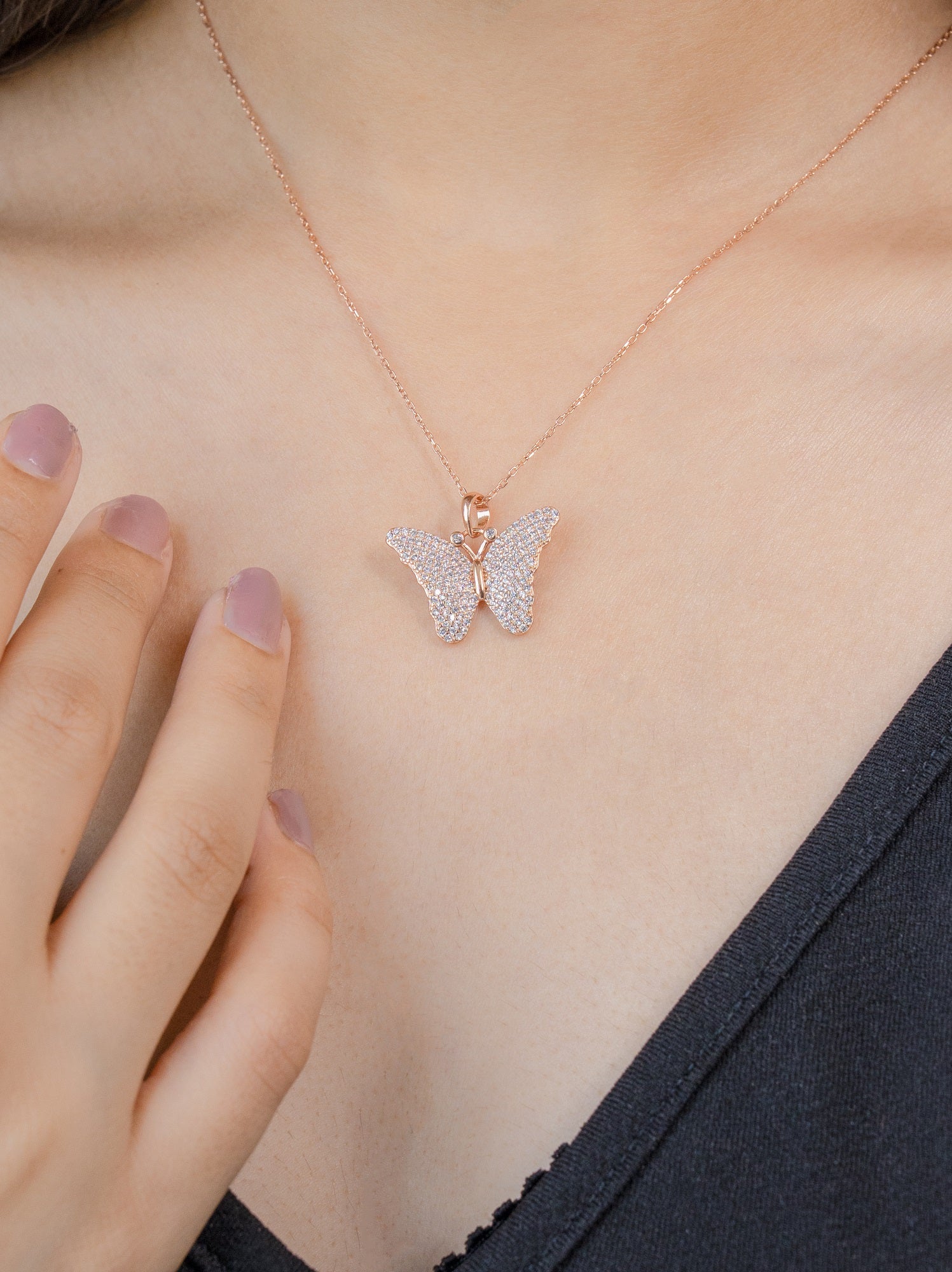 Butterfly Sterling Silver Chain Pendant